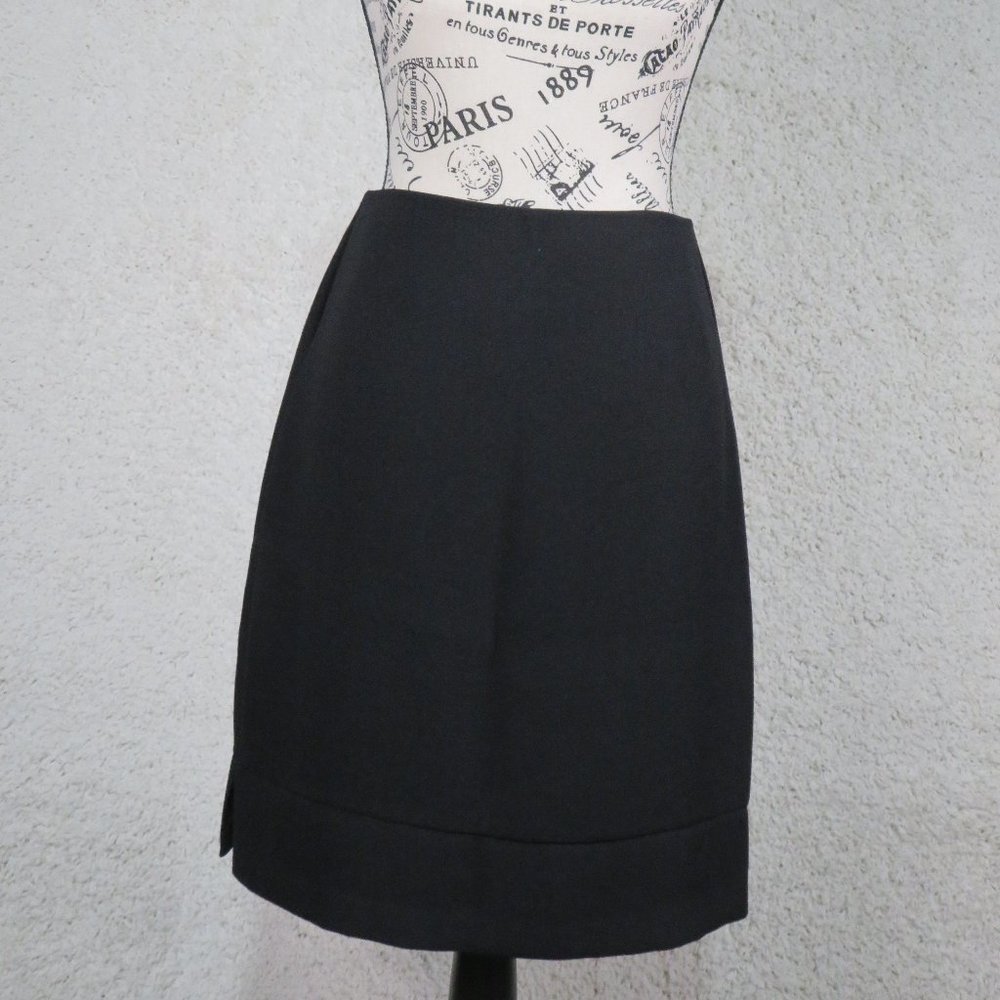 Tenzer* Women's Half Zipper Back w/Hook Fully Lined A-Line Skirt~ Size 6 (Black)